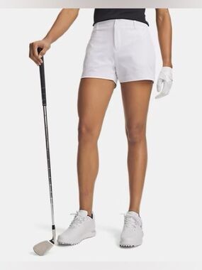 Under Armour HeatGear Women’s Link Golf Shorts - White, Size 4